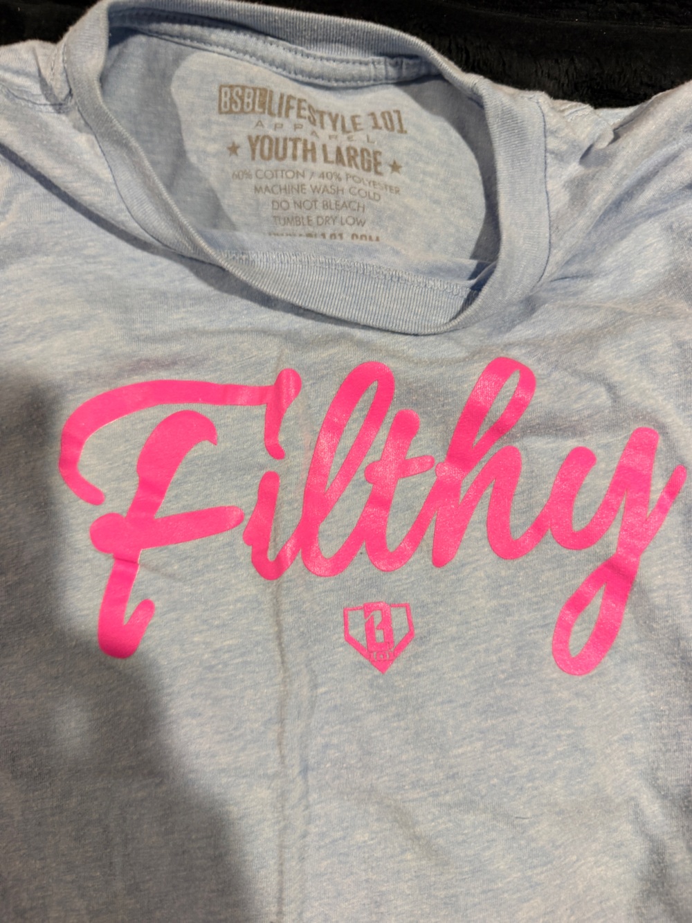 Boys Baseball Lifestyle 101 Blue Filthy Shirt